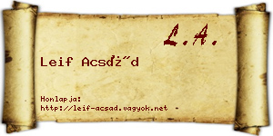 Leif Acsád névjegykártya